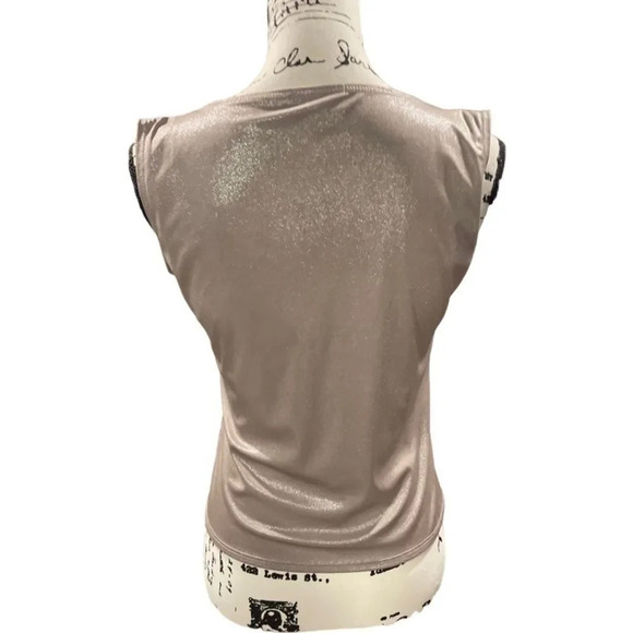 Dress Barn sparkly top Holiday pewter Small - Picture 2 of 9